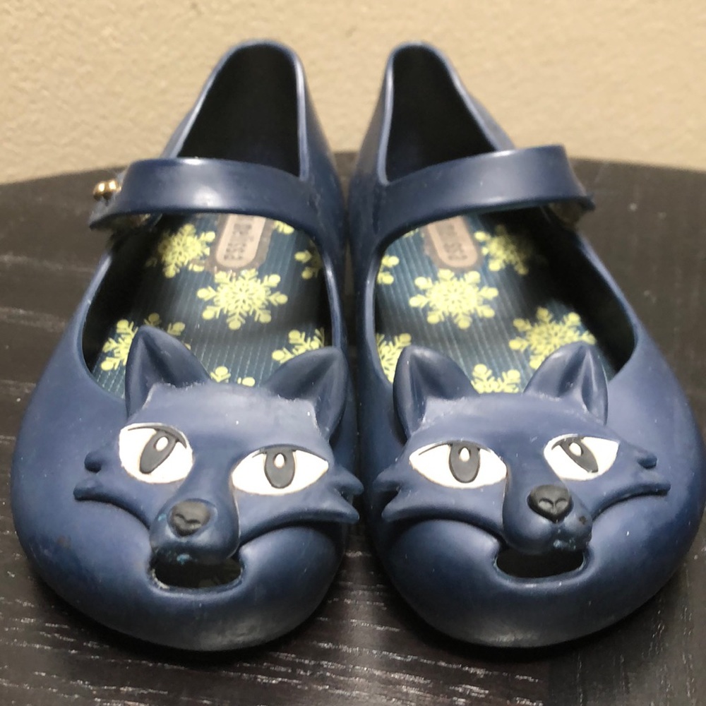 Mini Melissa Navy blue fox shoes size 7